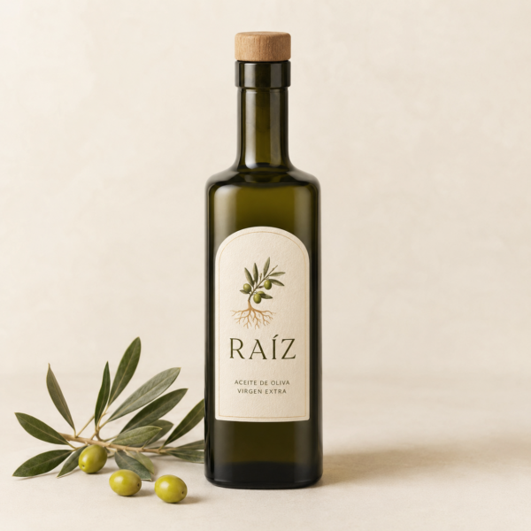 Botella elegante de aceite de oliva Aceite de oliva virgen extra Raíz Selección, 500 ml